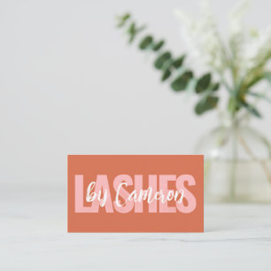 Bold BOHO Lash Artist Burnt Orange Background Business Card