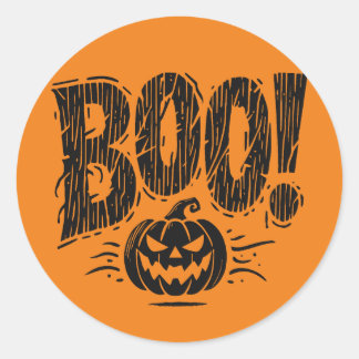 Bold Boo Pumpkin Halloween Sticker