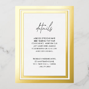 Bold Border Modern Wedding Enclosure Foil Invitation Postcard