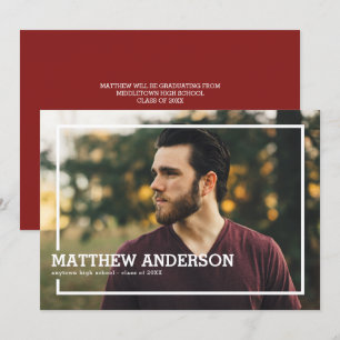 Bold Border Photo Graduation Party Invitation