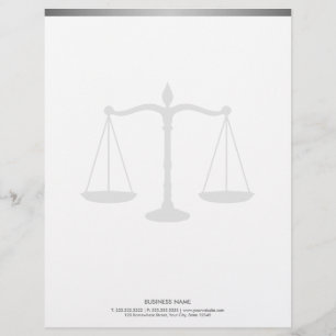 Bold Border Scale of Justice Attorney Letterhead Design