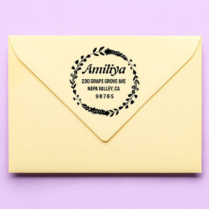 Bold Botanical Personalised modern Self-inking Stamp