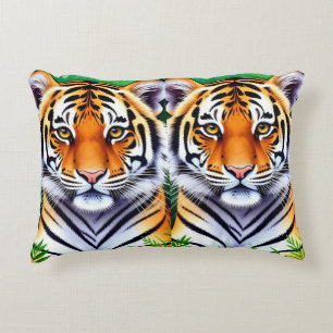 Bold Botanical Tiger cub Decorative Cushion