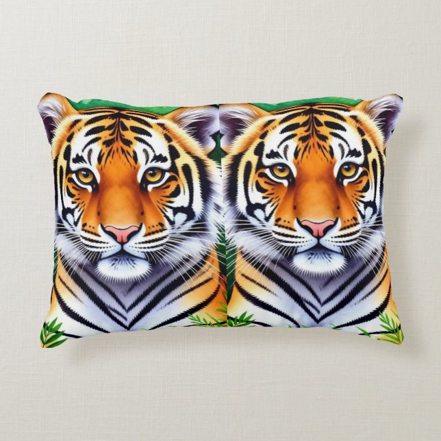 Bold Botanical Tiger cub Decorative Cushion (Front)