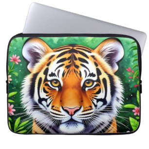 Bold Botanical Tiger cub  Laptop Sleeve