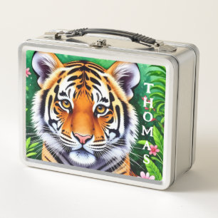 Bold Botanical Tiger cub Metal Lunch Box