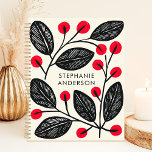 Bold Botanicals Custom Name Planner<br><div class="desc">Embrace the vibrant energy of nature with this striking planner. Bold black leaves and crimson berries dance across the creamy canvas, creating a design that's both modern and timeless. Imagine yourself jotting down your dreams and appointments amidst this botanical symphony. Personalise it with your name and let this planner be...</div>
