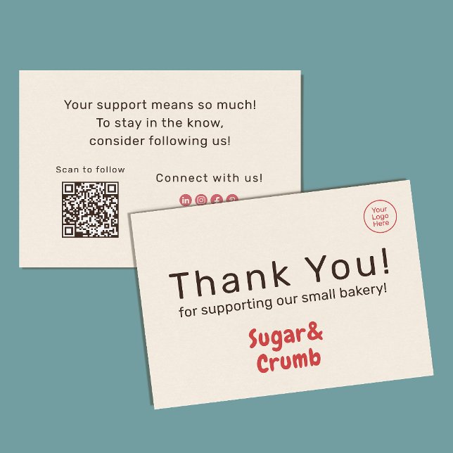 Bold Brand-Ready Bakery Flat Thank You Card (Creator Uploaded)