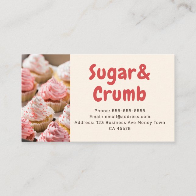 Bold Brand-Ready Bakery Photo Business Card (Front)
