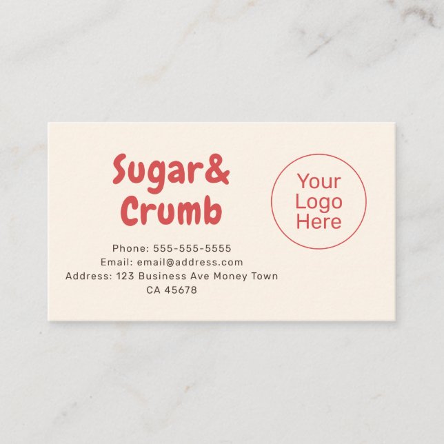 Bold Brand-Ready Bakery QR Code Business Card (Front)