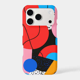 Bold Bright Abstract Shapes Modern iPhone Case