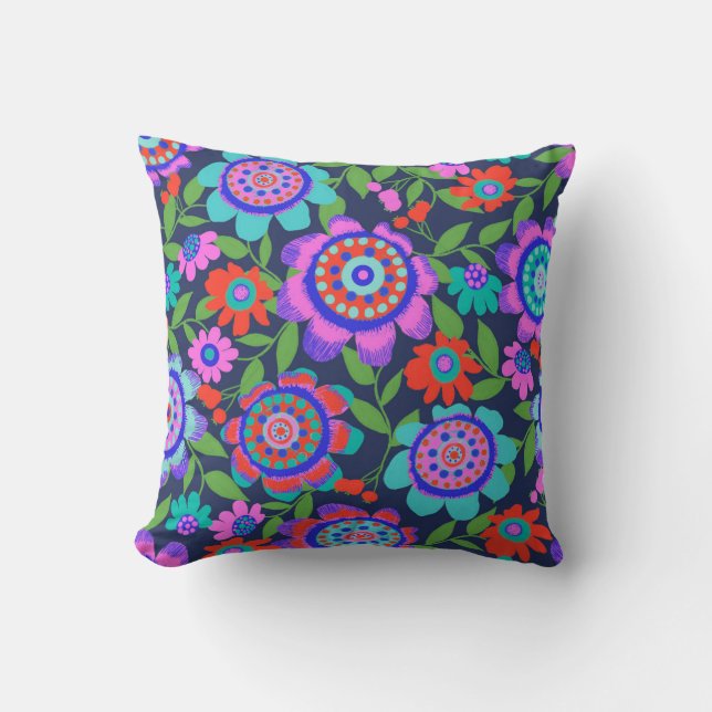 Bold, bright blooms cushion (Front)