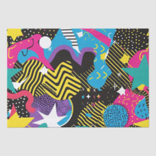 Bold Bright Colours 90s Abstract Funky Art Pattern Tissue Paper