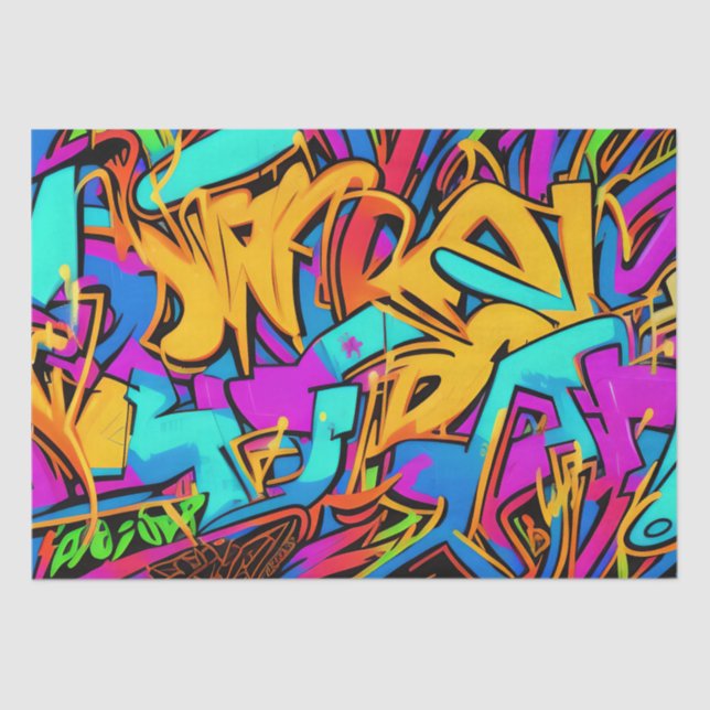Bold Bright Colours Graffiti Street Art Pattern Tissue Paper (Front)