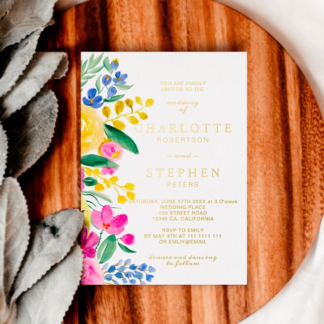 Bold bright country floral watercolor wedding (Creator Uploaded)