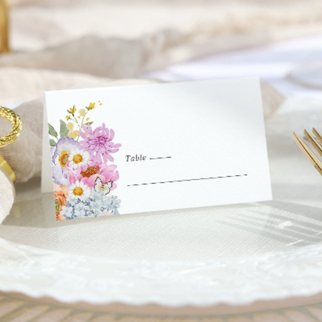 Bold Bright Floral  Place Card (Bold Bright Floral Place Card by Painted Paperie
)