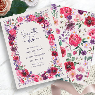 Bold Bright Floral Save The Date