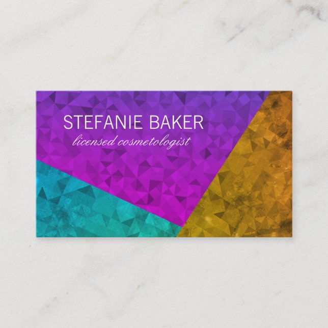 Bold Bright Geometric Patterns Business Card (Front)