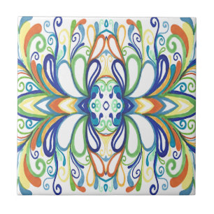 Bold, Bright Graffiti Doodle Tile
