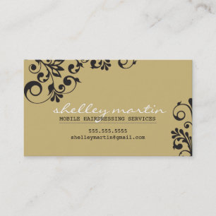 BOLD bright organic swirl pattern tan gold black Business Card