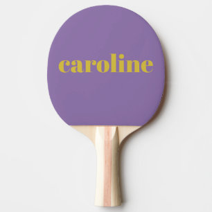 Bold Bright Purple and Yellow Modern Personalised  Ping Pong Paddle