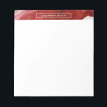 Bold Bright Red Alcohol Ink Liquid Abstract Art Notepad<br><div class="desc">This design has been accented with a piece of original abstract art at the top. The fluid art form - in bright red - reminds some of abstract watercolor, though the effect is achieved by the use of "alcohol inks". Use the template field to add your name and if you'd...</div>