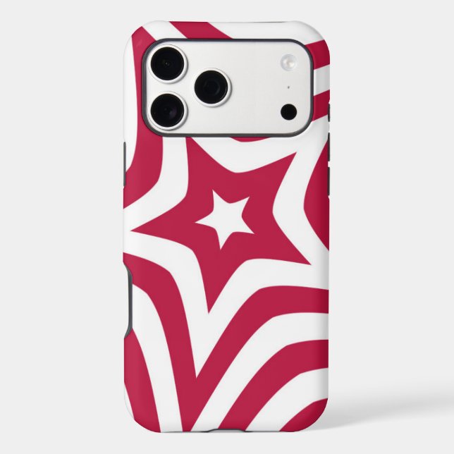 Bold & Bright Red & White Star in a Vector Pattern (Back)