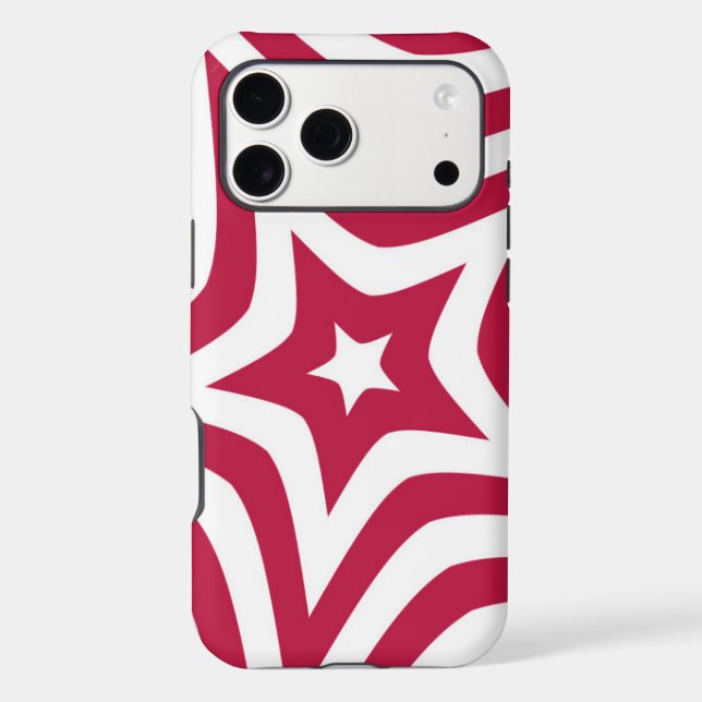 Bold & Bright Red & White Star in a Vector Pattern (Back)