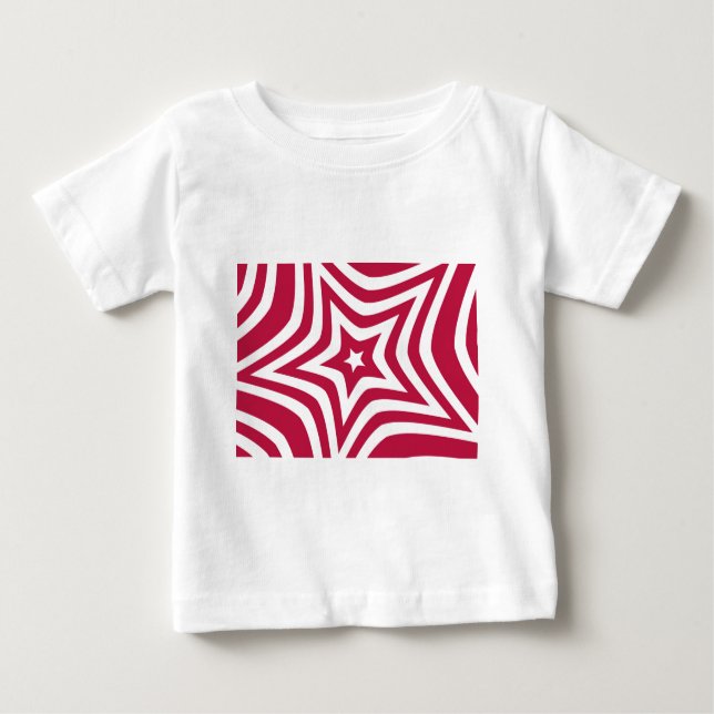 Bold & Bright Red & White Star in a Vector Pattern Baby T-Shirt (Front)