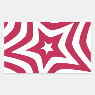 Bold & Bright Red & White Star in a Vector Pattern Rectangular Sticker