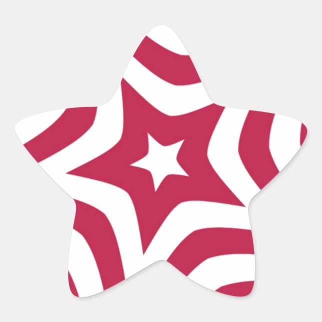 Bold & Bright Red & White Star in a Vector Pattern Star Sticker (Front)