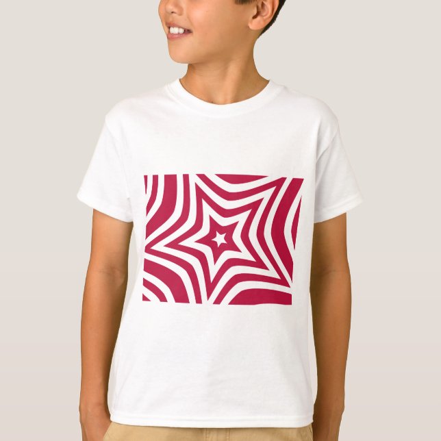 Bold & Bright Red & White Star in a Vector Pattern T-Shirt (Front)