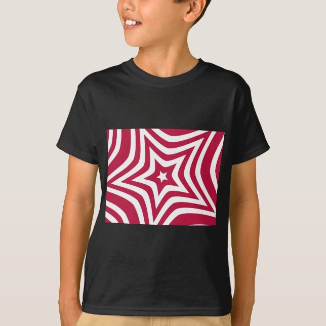 Bold & Bright Red & White Star in a Vector Pattern T-Shirt (Front)
