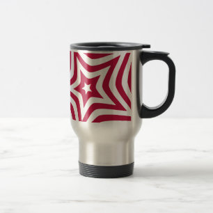 Bold & Bright Red & White Star in a Vector Pattern Travel Mug