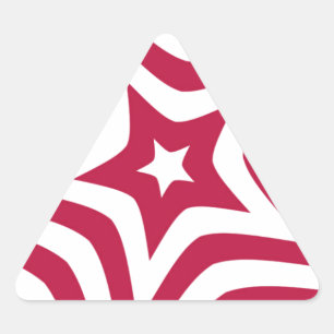 Bold & Bright Red & White Star in a Vector Pattern Triangle Sticker