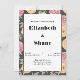 Bold & Bright Roses Wedding Invitation
