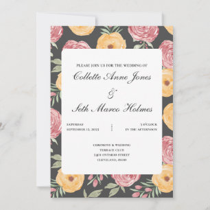 Bold & Bright Roses Wedding Invitation 2