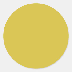 Bold Bright Solid Yellow Modern Wedding Blank Classic Round Sticker
