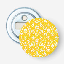 BOLD BRIGHT YELLOW VINTAGE DAMASK PATTERN 1