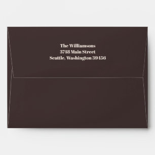 Bold Brown Modern 50th Birthday Return Address Envelope