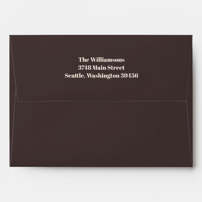 Bold Brown Modern 50th Birthday Return Address Envelope (Back (Top Flap))