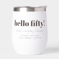 Bold Brown White Modern 50th Birthday Custom