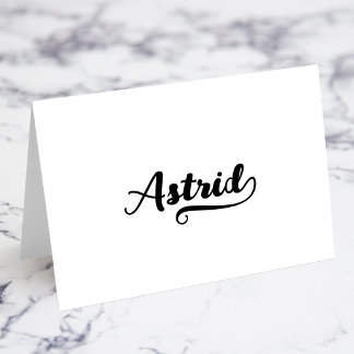 Bold Brush Script D Swash Name Place Cards