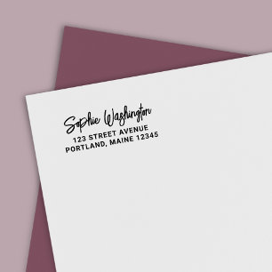 Bold Brush Script Name Return Address Self-inking Stamp