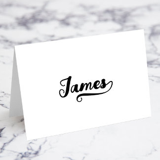 Bold Brush Script S Swash Name Place Cards