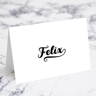 Bold Brush Script X Swash Name Place Cards