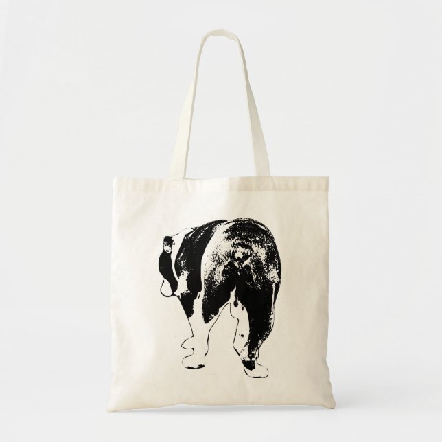 Bold Bulldog Back Pose in Ink Tote Bag (Front)
