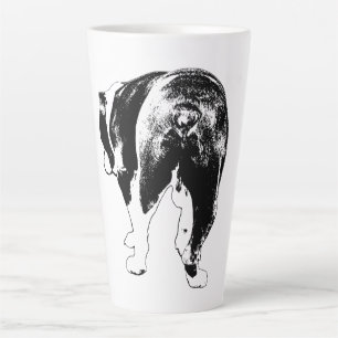 Bold Bulldog Back View, Holiday Lines Latte Mug
