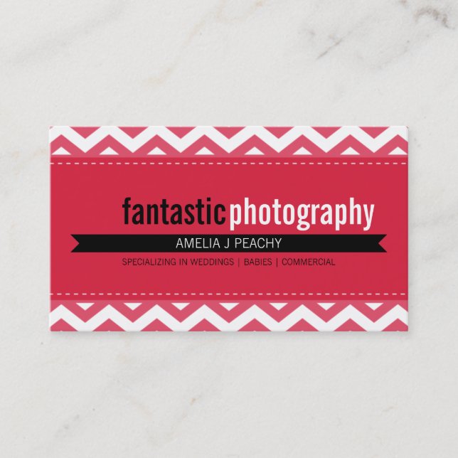 BOLD BUSINESS CARD :: simple modern chevron 6 (Front)