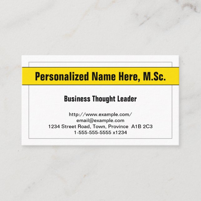 Bold Business Thought Leader Business Card (Front)